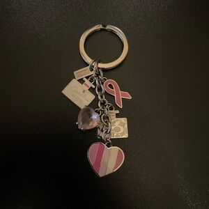 Coach Breast Cancer Awareness - Pink Ribbon - Bag Charm Keychain Fob